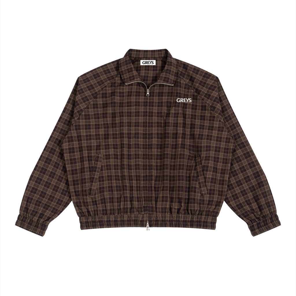 Plaid Full-Zip Track Jacket – Unisex