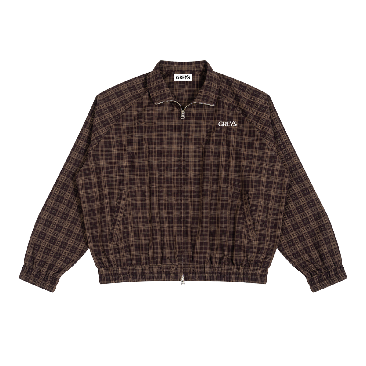 Plaid Full-Zip Track Jacket – Unisex