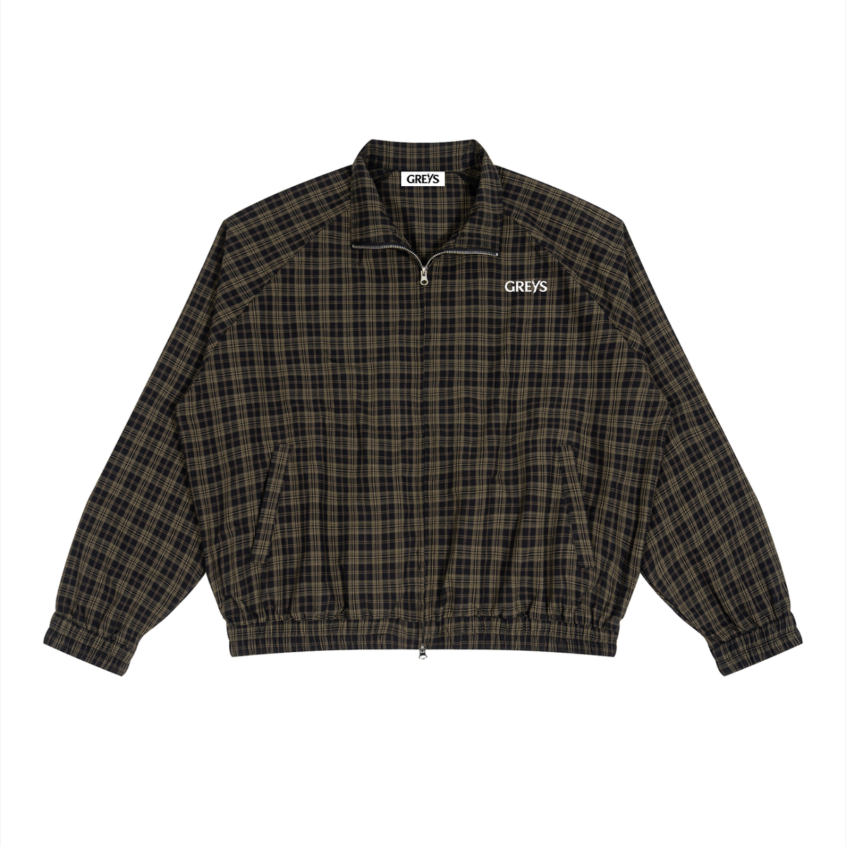 Plaid Full-Zip Track Jacket – Unisex