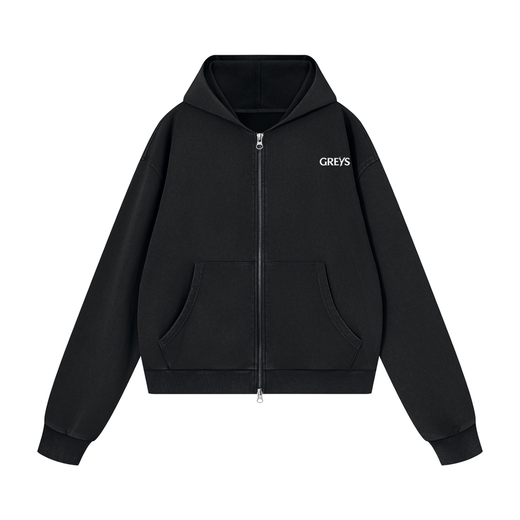 Greys Mineral Boxy Full Zip Hoodie - Unisex
