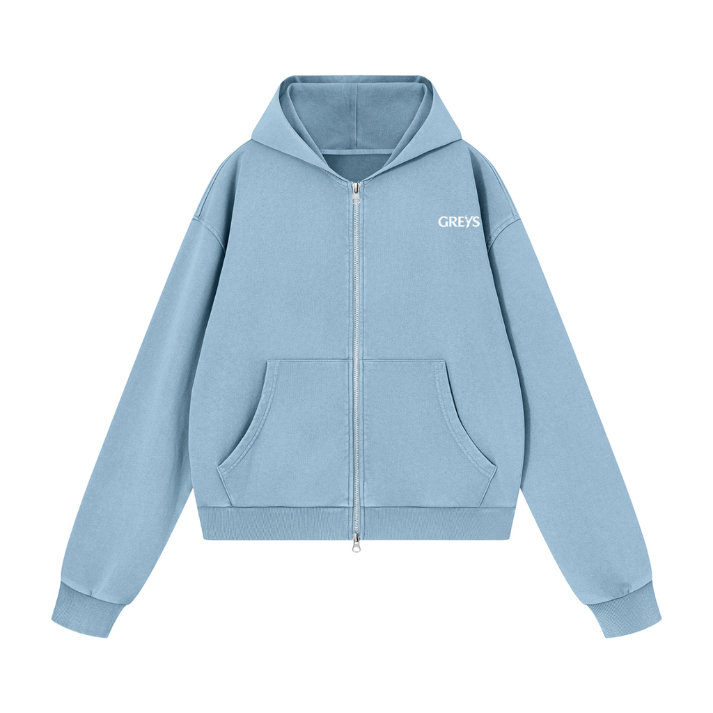 Greys Mineral Boxy Full Zip Hoodie - Unisex