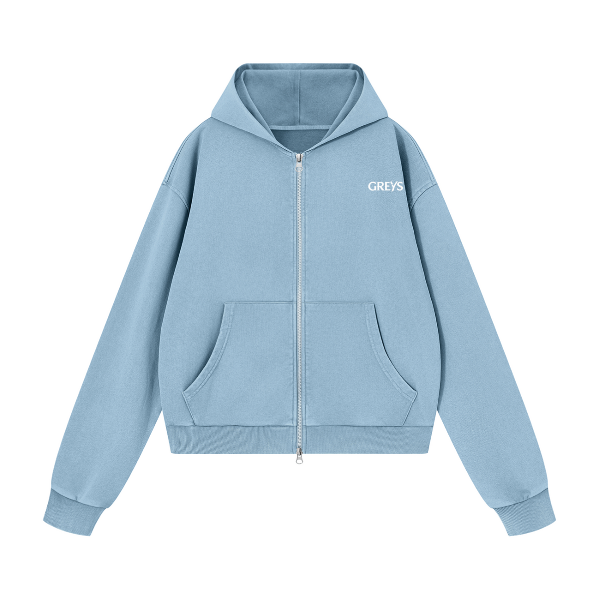 Greys Mineral Boxy Full Zip Hoodie - Unisex