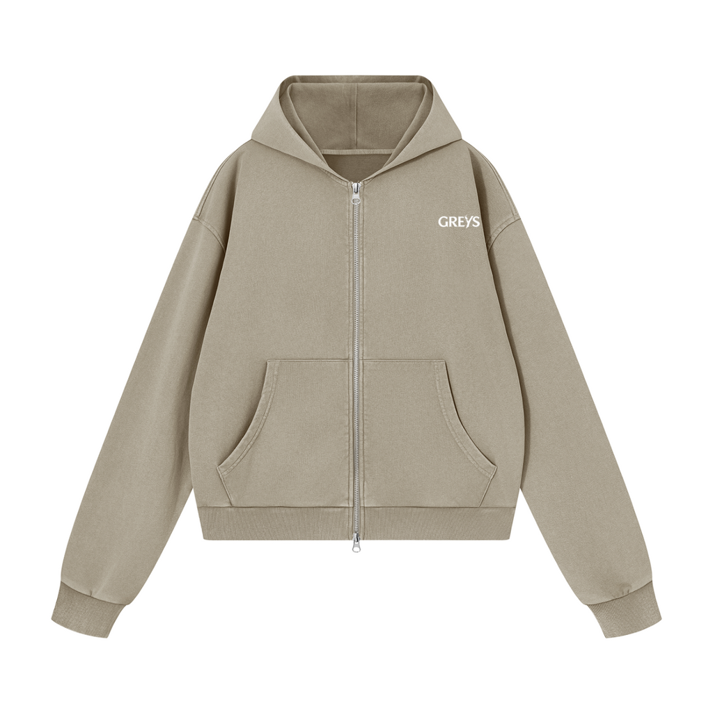 Greys Mineral Boxy Full Zip Hoodie - Unisex