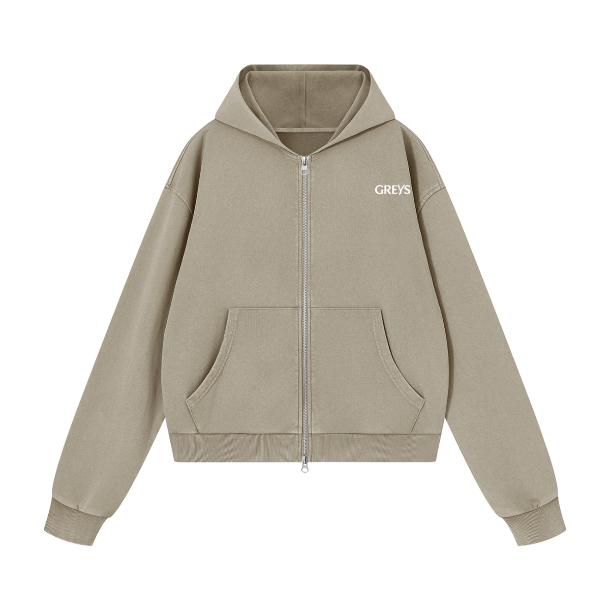 Greys Mineral Boxy Full Zip Hoodie - Unisex