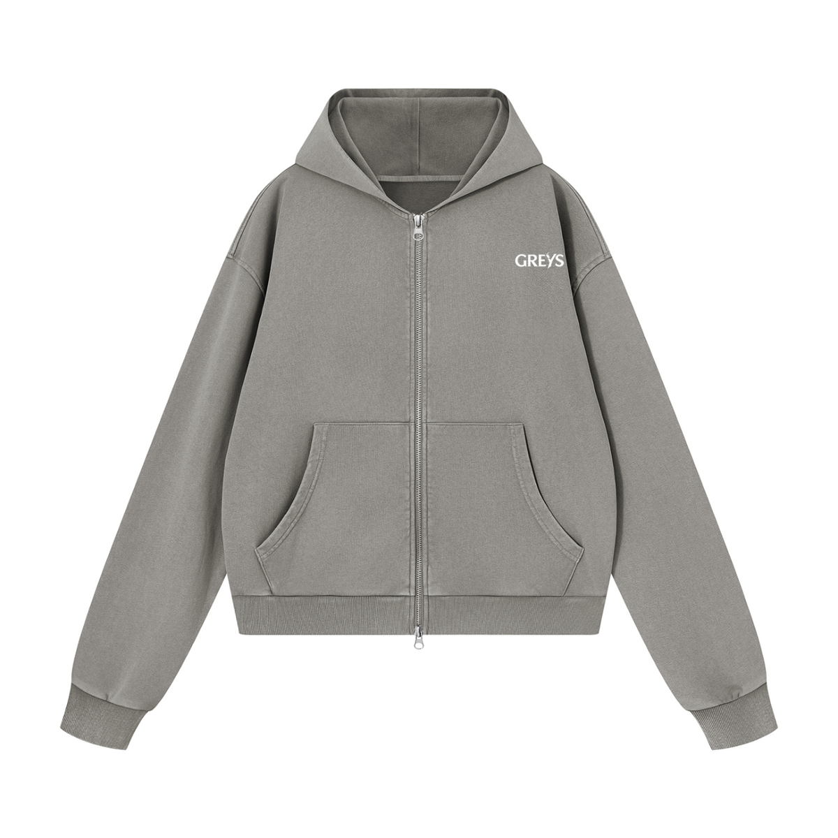 Greys Mineral Boxy Full Zip Hoodie - Unisex